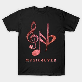 Pink Rose Wood Music4ever T-Shirt